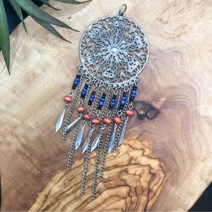 Boho Silver Dangle Pendant